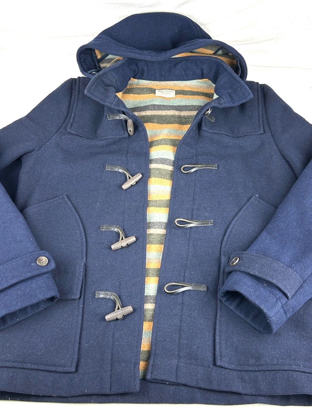 Nudie Jeans Men's Medium Hooded Howard Duffel Coat Peacoat Toggle Closure